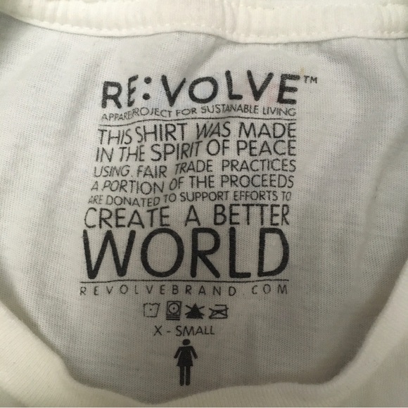 RVL7 by RE:VOLVE T-Shirt White Slim Organic Cotton Juniors Size XS Environmental - Picture 6 of 7